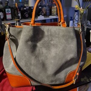 Authentic Donny And Bourke Gray Suede Large Brenna. Simular To Todays Dumpling